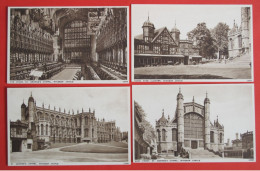 Lot De 4 CPA - Angleterre - Winsor Castle - West Front - Chapel - Cloister - Choir - Très Bon état - Windsor Castle