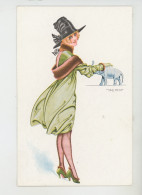 Illustrateur MAURICE PEPIN - PIG - Jolie Carte Fantaisie Femme Et éléphant Blanc - PORTE BONHEUR SÉRIE 23 - Pepin