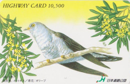Carte JAPON - Série PEINTURE OISEAU & FLEUR - COUCOU - ANIMAL CUCKOO BIRD JAPAN Highway Ticket Card - HW 5817 - Passereaux