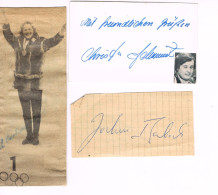 JEUX OLYMPIQUES  D'HIVER - 3 AUTOGRAPHES DE MEDAILLES OLYMPIQUES - URSS - RDA - RFA - - Autographes