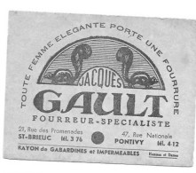 BUVARD JACQUES GAULT FOURREUR ST BRIEUC PONTIVY - Textile & Vestimentaire