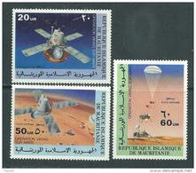 Mauritanie PA N° 175 / 77 XX  Opération Viking Sur Mars, Les 3 Valeurs Sans Charnière, TB - Mauritanie (1960-...)