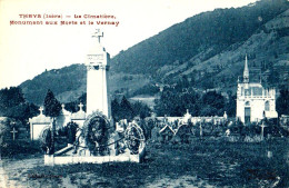 THEYS (38) : LE CIMETIÈRE / MONUMENT AUX MORTS Et LE VERNAY ~ 1920 - '930 ? (am177) - Theys