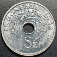 Indonesia 1 Sen 1952 UNC Low Mintage 100,000 Pcs Only Scarce - Indonésie