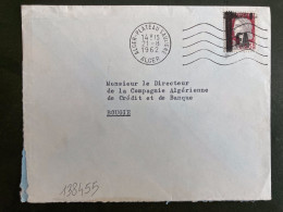 LETTRE TP MARIANNE DE DECARIS 0,25 Surchargé EA OBL.MEC.21-8 1962 ALGER PLATEAU SAULIERE ALGER - Lettres & Documents