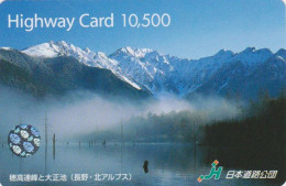 Carte Prépayée JAPON - Site Touristique Paysage Montagne  Alpes Japonaises - Mountain JAPAN Prepaid Highway Card - Montagnes