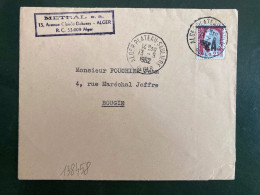 LETTRE METRAL SA TP MARIANNE DE DECARIS 0,25 Surchargé EA OBL.13-9 1962 ALGER PLATEAU SAULIERE ALGER - Lettres & Documents