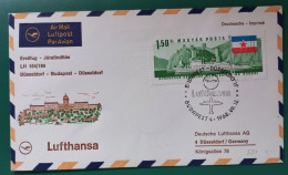 (ENV)(LUF31) 1968 Lettre LUFTHANSA Erstflug Flight Vol Budapest Düsseldorf Germany - Briefe U. Dokumente