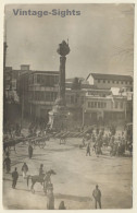 Damascus / Syria: Camels Carrying Large Wood Logs / Telegraph Monument (Vintage RPPC 1918) - Syrie