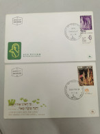 Israel 1970 1980 Nature Reserves Soreq Stalactite Cave 2 FDC - Used Stamps (without Tabs)