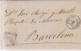 Año 1872 Edifil 122 Amadeo I  Carta  Matasellos Rombo Figueras Gerona Joaquim Bonavia - Cartas & Documentos