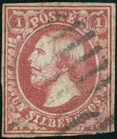 Luxembourg, Luxemburg 1852 Guillaume III. 1Sgr. Cachet Barres Michel:2 Certifié - 1852 Willem III