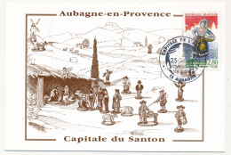 FRANCE - 1 Carte - Série Santons De Provence - La Poissonnière - Obl P.J "Aubagne Capitale De L'Argile" 25/26 Nov 1995 - Storia Postale