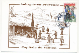 FRANCE - 1 Carte - Série Santons De Provence - Le Tambourinaïre - Obl P.J "Aubagne Capitale De L'Argile" 25/26 Nov 1995 - Lettres & Documents