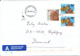 Norway Cover Sent To Denmark Flekkefjord 30-6-2004 With Green Douane C22 Label On The Backside Of The Cover - Covers & Documents