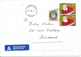 Norway Cover Sent To Denmark Flekkefjord 27-8-2004 With Green Douane C22 Label On The Backside Of The Cover - Briefe U. Dokumente