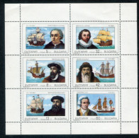 Delcampe - BULGARIA 1990 Maritime Explorers  Sheetlet MNH / **.  Michel 3814-19 Kb - Blocks & Kleinbögen