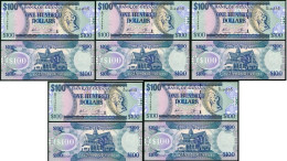 Guyana - 5 Pcs X 100 Dollars 2012 UNC - P. 36b(2) - Lemberg-Zp - Guyana