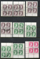 Canada USED 1954 "Wilding Portrait" The First Ever Tagged Stamps, A  Set Of All Plate Positions. - Oblitérés