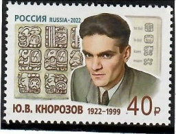 Russia 2022 . 100th Birth Anniversary Of Y. Knorozov. 1v. - Unused Stamps