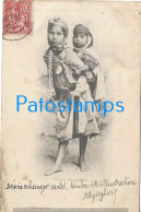 211609 AFRICA ARGELIA ALGER COSTUMES CHILDREN BEGGERS SPOTTED CIRCULATED TO URUGUAY POSTAL POSTCARD - Non Classés