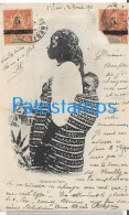 211613 AFRICA SENEGAL DAKAR COSTUMES WOMAN AND BABY CIRCULATED TO URUGUAY POSTAL POSTCARD - Non Classés