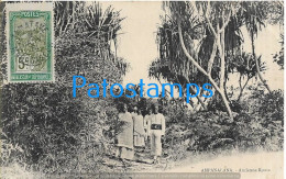 211616 AFRICA AMPANALANA OLD ROUTE COSTUMES NATIVE CIRCULATED TO URUGUAY POSTAL POSTCARD - Non Classés