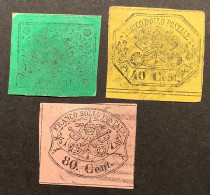 Stato Pontificio 1867 2c+40c+80c Sa.13, 19, 20=1750€ F-VF Used (Etats Pontificaux Roman States Vatican Italy Italia - Stato Pontificio