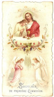 Delcampe - Faire Part - Image Religieuse : Holly Card : 1er Communion : HONORE GODEFROID : église De Saint Remacle - Verviers -1910 - Communion