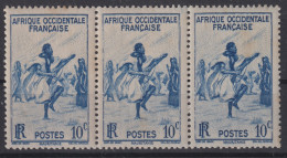 AOF 1947 - MNH - YT 24 - Strip Of 3! - Ungebraucht