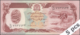 DWN - AFGHANISTAN P.58b - 100 Afghanis SH 1369 (1990) UNC Various Prefixes DEALERS LOT X 5 - Afghanistan