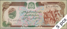 DWN - AFGHANISTAN P.60b - 500 Afghanis SH 1369 (1990) UNC Various Prefixes DEALERS LOT X 5 - Afghanistán