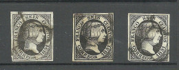 ESPANA Spain 1851 Michel 6, 3 Exemplares, O - Usados