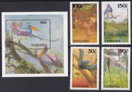 F-EX43482 TANZANIA MNH 1988 BIRD AVES PAJAROS PELICAN BLACK COBRA HERON FROG.  - Pellicani