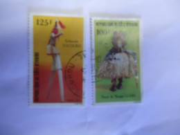 IVORY COAST  USED STAMPS 2  MASK CARNIVAL - Côte D'Ivoire (1960-...)