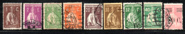 9 Timbres Cérés - 1912/1930 - Collections