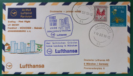 (ENV)(LUF38) 1968 Lettre LUFTHANSA Erstflug Flight Vol Johannesburg München Frankfurt Deutsche Nairobi - Briefe U. Dokumente