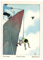 "Girl Training" Signed Samivel Unused Vintage Art Postcard Mountain Climbing 1957 Publisher EFPE Chambery, France - Samivel