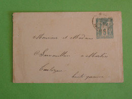 BY8 FRANCE  BELLE  LETTRE ENTIER SAGE 5C 1887    A  SAMOUILLAN  +++AFF.  INTERESSANT ++ - Andere & Zonder Classificatie