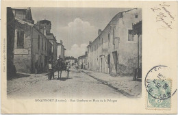 D 40.ROQUEFORT.  RUE GAMBETTA ET PLACE DE LA POLOGNE.  CARTE ECRITE - Roquefort