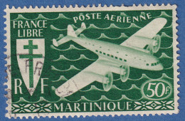 FRANCE Martinique Mi 205 1945 Air Mail  Fairey FC-1 Air Plane And Cross Of Lorraine - Used - Poste Aérienne