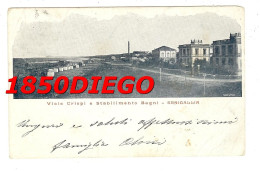 SENIGALLIA - VIALE CRISPI E STABILIMENTO BAGNI  F/PICCOLO VIAGGIATA ANIMATA 1903? - Senigallia