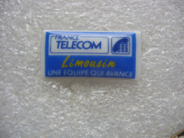 Pin's En Porcelaine D'une Agence France Télécom Du Limousin. Une équipe Qui Avance - France Telecom
