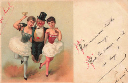 Deux Danseuses Avec Un Mannequin - Pointillisme - Carte Postale Ancienne - Circo