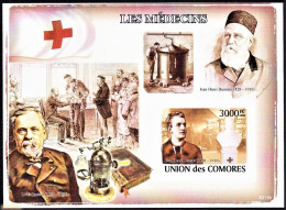 Red Cross/ Nobel Prize - Henri Dunant, Louis Pasteur -|- Comores, 2008 - Imperforated . MNH - Henry Dunant