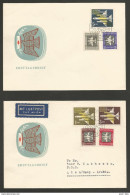 Allemagne DDR -  2 Ersttagbrief 13/12/1957 - Deutsche Luftpost - Briefe U. Dokumente