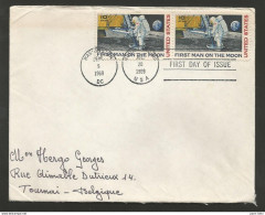 Etats-Unis - Lettre Du 20/7/69 - 1er Pas Sur La Lune - First Man On The Moon - Cartoline Ricordo