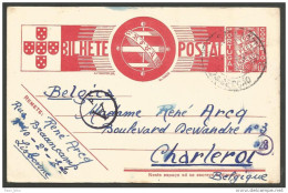 Guerre 39-45 - War 39-45 / Carte Du 7/7/41 De Lisbonne à Charleroi - Cachet "A D" De Contrôle - Briefe U. Dokumente