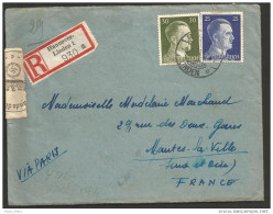 Guerre 40-45 - Lettre De Hannover-Linden à Mantes-Gassicourt (Seine Et Oise) Du 8/7/43 - Bandelette Censure Militaire - Storia Postale