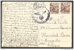 Guerre 39-45 - Suisse - Carte Du 20/3/41 De La Chaux De Fonds Vers Strombeek (Belgique) + Cachet Censure Militaire - Cartas & Documentos